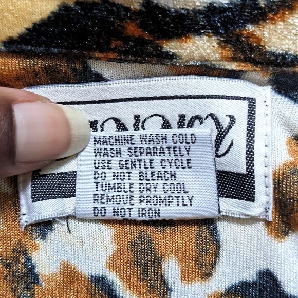 Vintage Anney Leopard Print Jacket Womens L Velour Mob Wife Grandmacore Animal - Picture 8 of 8